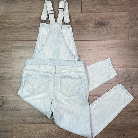 HOLLISTER Crop Boyfriend Denim Overalls Skinny M - Picture 7 of 8